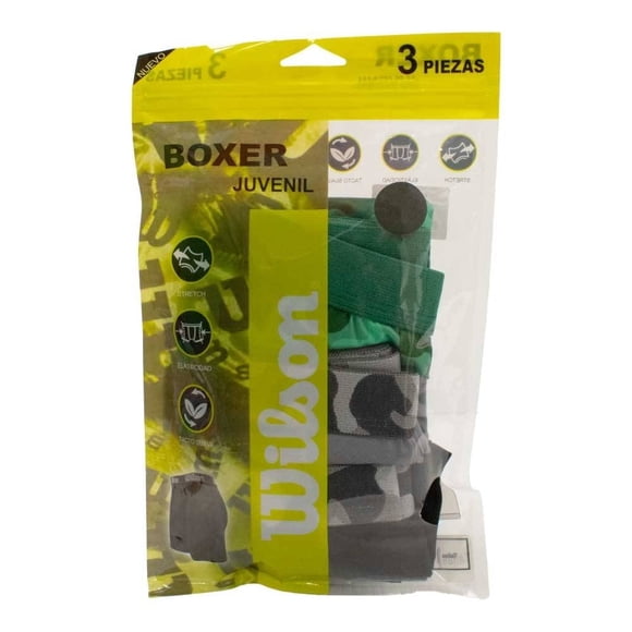 Boxer Wilson para Niño y Juvenil Variedad de Modelos Varios Colores 3 Piezas Talla 16