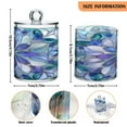 thumbnail image 3 of 4 Pack Purple Blue Floral Stained Glass Qtip Holder Dispenser Clear Plastic Storage Apothecary Jars for Cotton Swabs Balls Pads Floss, 3 of 7