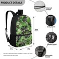 thumbnail image 5 of Uourmeti Large Capacity Backpack for Outdoor Travel, 17 Inch Soft School Backpack, Green Tractor Paint Pattern, 5 of 6