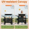 thumbnail image 5 of Vipsafe Foldable Wagon Stroller for 2 Kids, Multifunctional Wagon with Detachable Canopy, Adjustable Handlebars, Removable Seats, and Easy Storage, 5 of 14
