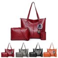 thumbnail image 2 of Ensemble de 3 Sacs Fourre-Tout pour Femmes, Sac Minimaliste à Poignée Supérieure, Sac à Bandoulière avec Porte-Clés, 2 of 2