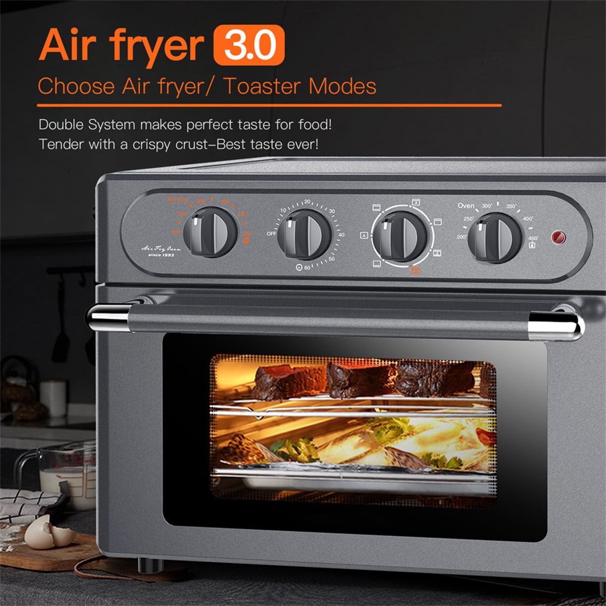 Kepooman Black Air Fryer Oven, Multi-Function Countertop Oven Air Frying/Bake/Thawing Kepooman Black Air Fryer Oven, Multi-Function Countertop Oven Air Frying/Bake/Thawing