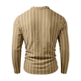 thumbnail image 4 of GrmtClth Shirts for Men Slim Fit Vertical Striped Tops Work Button Tee Trend Long Sleeve Blouses Henley Khaki XL, 4 of 4
