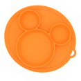 thumbnail image 3 of Plato de silicona para niños, cuenco con ventosa, platos de alimentación, vajilla, plato contenedor de comida para niños, Placematorange, 3 of 3