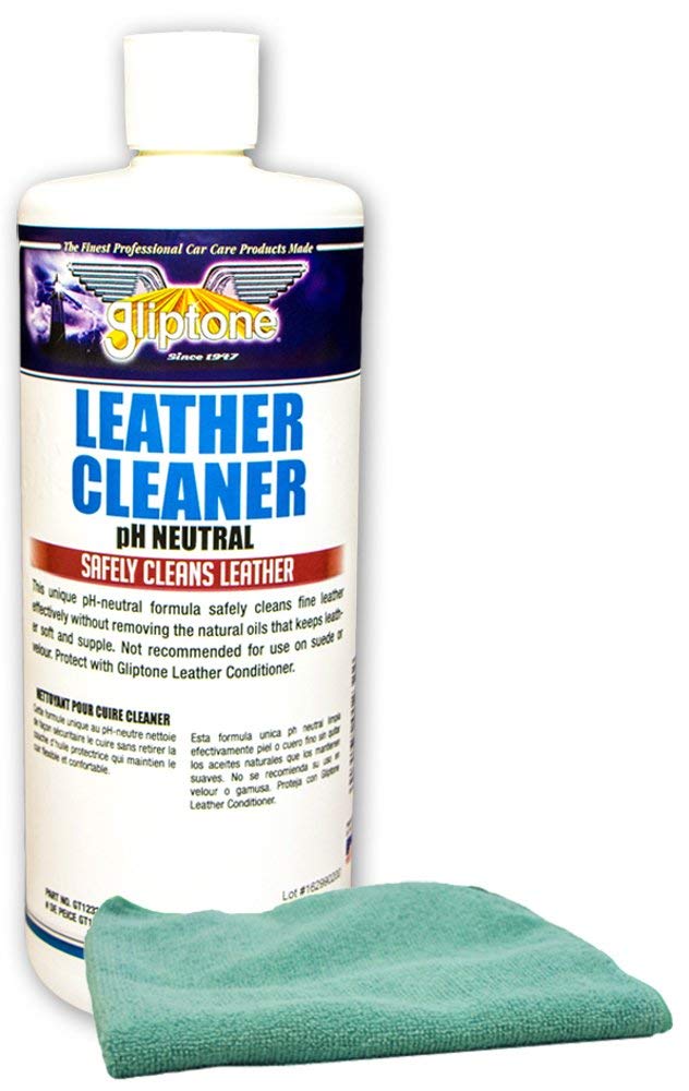 Gliptone Leather Cleaner (32 oz) Bundled with Microfiber Cloth (2 Items)