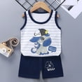 thumbnail image 6 of NOLDARES Toddler Baby Boy Summer Outfits Hawaiian Sleeveless Cute Tank Tops Shorts Set Tropical Beach Clothes Set(Dark Blue,2-3 Years), 6 of 9
