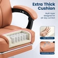 thumbnail image 6 of Vyrox Ergonomic Executive Office Chair with Massage Lumbar Support & Footrest, Reclining High-Back PU Leather Desk Chair, Brown, 6 of 7