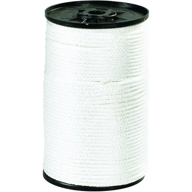 Tape Logic TLTWR116 Solid Braided Nylon Rope, 1/8", 320 lb., White, 500'