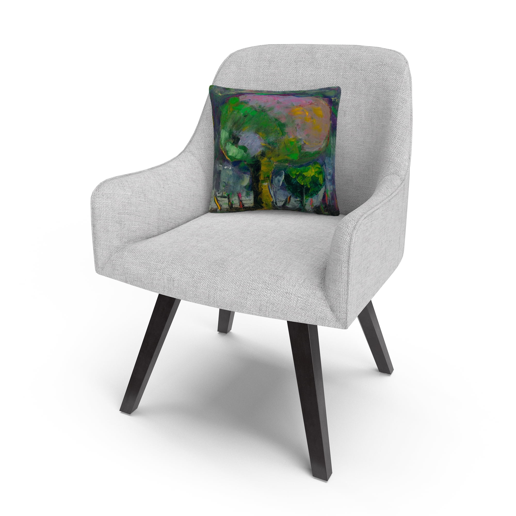 Boyer Manzano De Noche' Trees Abstract By Masters Fine Art 16 X 16 Decorative Throw Pillow