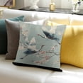 thumbnail image 3 of Orinice   Japanese Crane Throw Pillow Covers  for Sofa Bed Couch,Cherry Blossom Pillow Covers,Watercolor Floral Decorative Pillowcases,Teal Gradient Cushion Cases 12x12in, 3 of 5