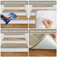 thumbnail image 4 of PURE ERA Bullnose Carpet Stair Treads Protectors for Wooden Steps 9.5" x 30"x1.2" Pet Friendly Tape Free Non-Slip (Set of 14 Pieces,Cream Gray Rectangle), 4 of 8
