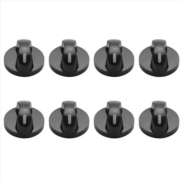 8X Perilla de Rango Fogon de Gas de Plastico de Cocina Control del Horno Perilla Giratoria Negro