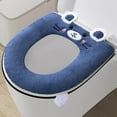 thumbnail image 3 of Vxdvou Household Toilet Seat Cushion, Thickened Waterproof Zipper Seat Cover for Winter, Soft and Comfortable Polyester Toilet Seat Protector, All Season Cushion for Bathroom, 3 of 6