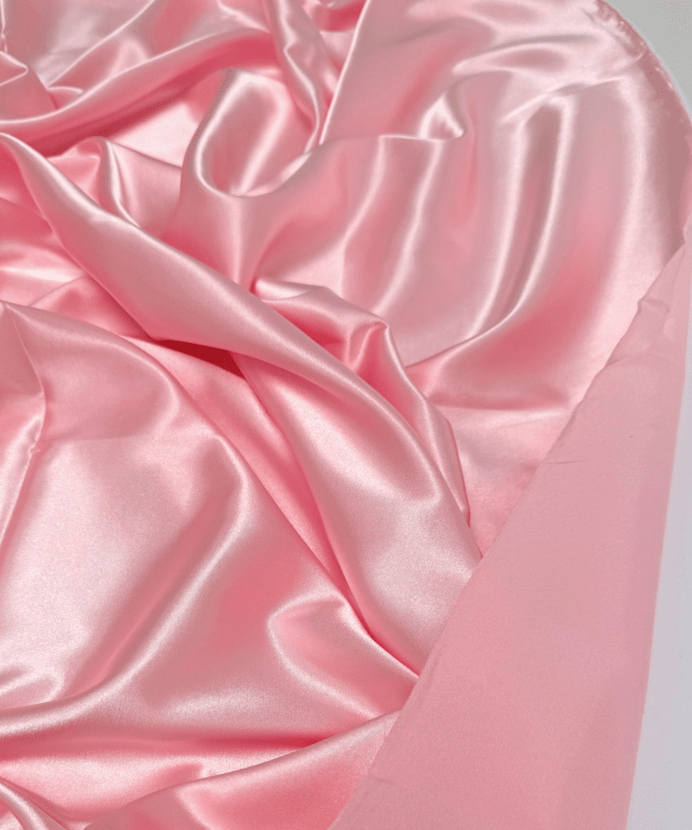 Silky Stretch Satin Fabric by Yard 60" Inch Wide - Charmeuse Satin Fabric for Gowns, Weddings Decor, Table Sheets, DIY Crafts, Sewing (Baby Pink, 1 Yard)