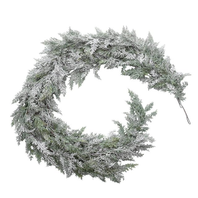 White Simulated Flocked Rattan With Snowy Branches For Christmas Tree And Home Decoration Length 70.87 Inches Weight 0.88 Pounds 1 Piece