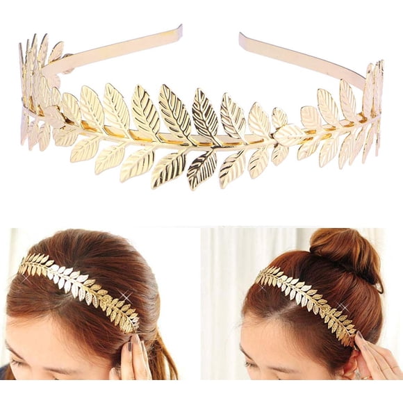 UEETEK Roman Goddess Headband Leaf Bridal Hairband Crown Gold_Special Gift