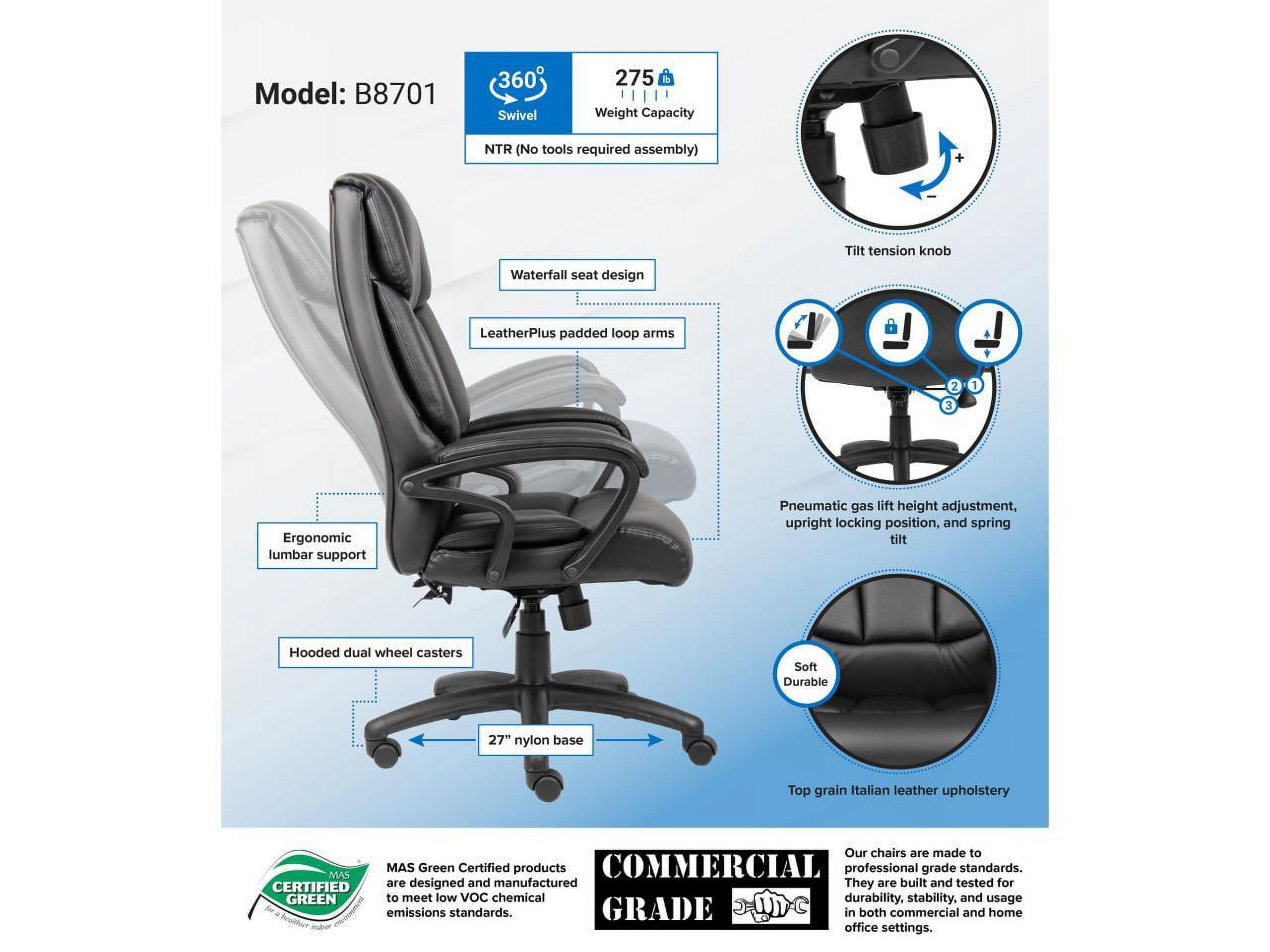 BOSS Office Products B8701 Executive Seating Walmart