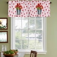 thumbnail image 3 of Red Tulip Flowers Curtain Valances for Windows, Kitchen Valance Window Treatments Panel 2 Pack, Spring Farmhouse Floral Botanical Pink Rod Pocket Short Curtains for Bathroom Bedroom 42 x 12 Inch, 3 of 8