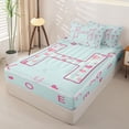 thumbnail image 2 of Catabedysis Cute Loves Pattern Zipper Full Size Comforter Sets with Fitted Sheet and 2 Pillowcases,Initial Lettering H Zipper Bedding Set For Girls,Colorful Stars Reversible,4-Piece, 2 of 7