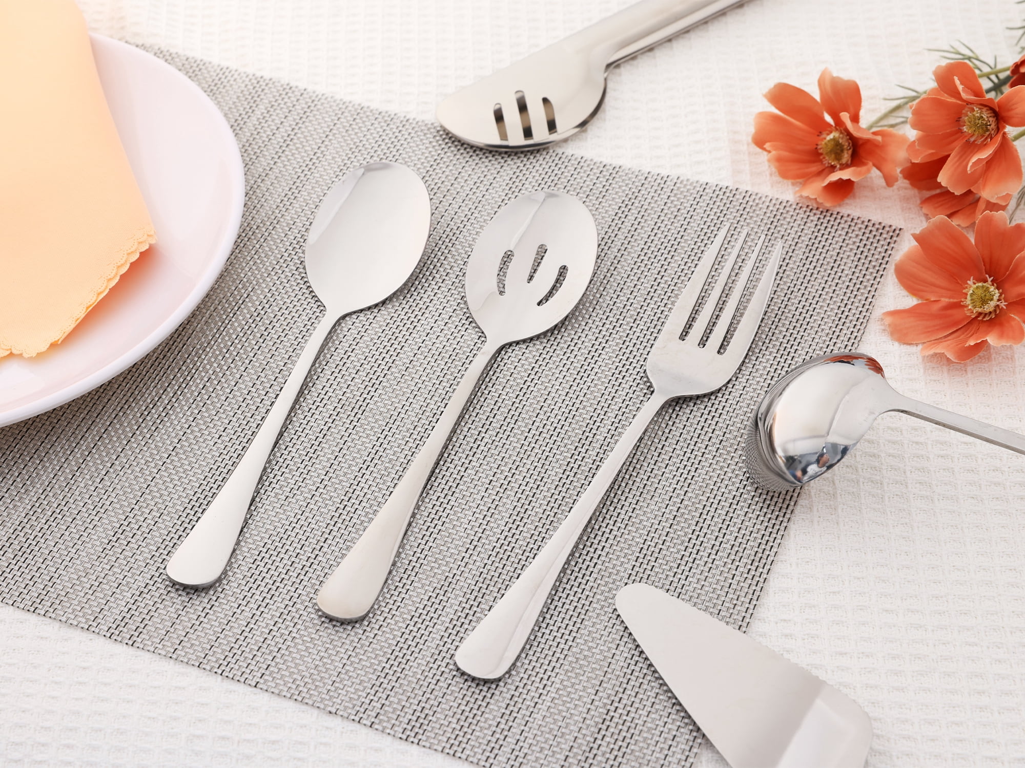 Unique Bargains 10 Piece Silverware Set Stainless Steel Flatware Silver 10 Pcs