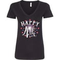 thumbnail image 3 of Inktastic Happy 4th Fourth of July Firework Women's V-Neck T-Shirt, 3 of 5