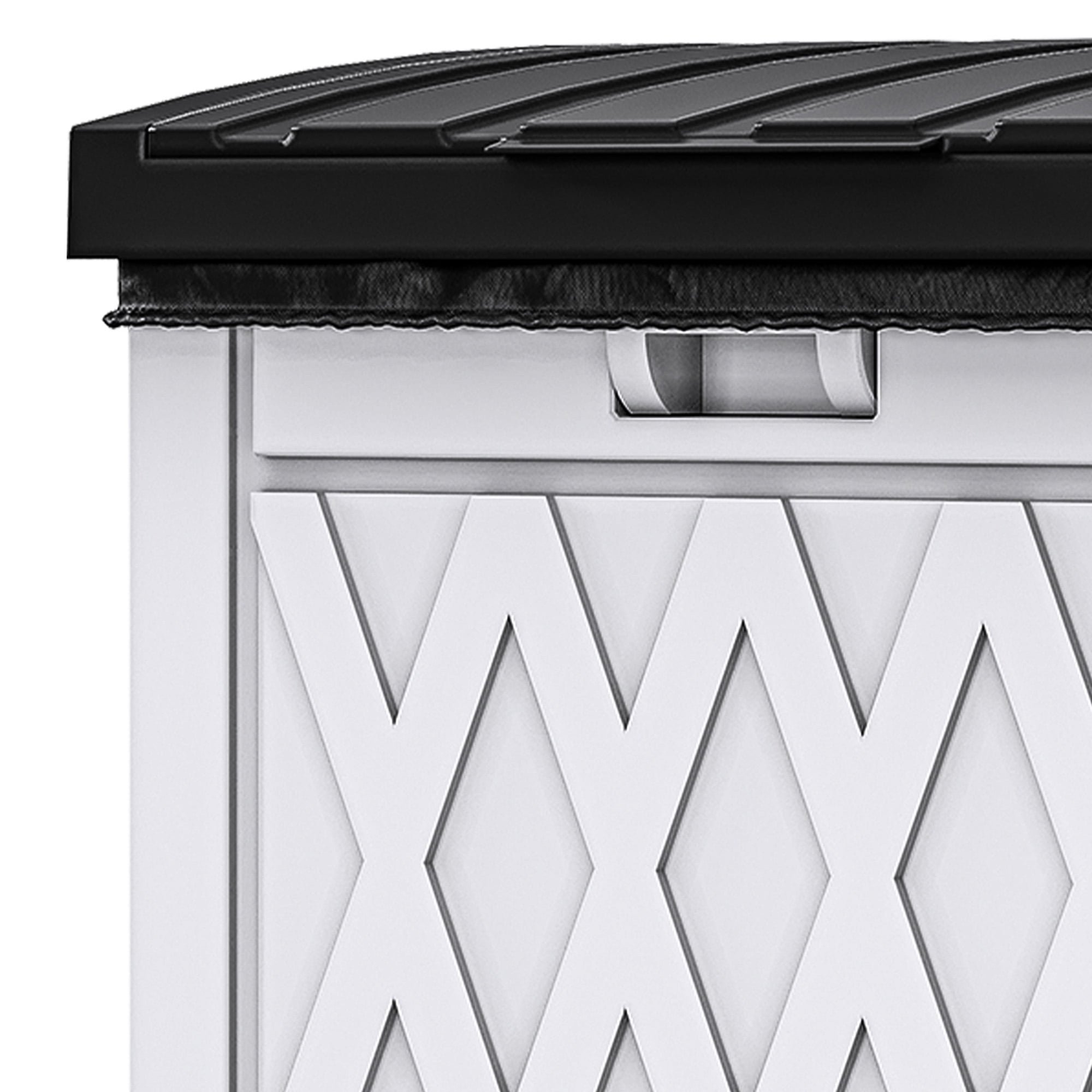 Uforic 31 Gallon Large Outdoor Trash Bin, Waterproof Resin Garbage Can with Lid & Drip Tray, Waste Container,for Porch, Backyard, White