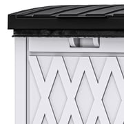 Uforic 31 Gallon Large Outdoor Trash Bin, Waterproof Resin Garbage Can with Lid & Drip Tray, Waste Container,for Porch, Backyard, White