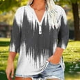 thumbnail image 3 of RXMEKW Blouse Imprimée à Manches 3/4 à Col en V pour Femmes, Tunique Décontractée Grande Taille, Épaisseur Standard pour Femmes, 3 of 5