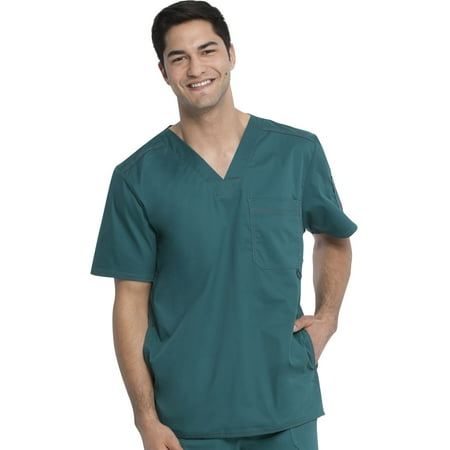 

Dickies Gen Flex Medical Scrubs Top for Men V-Neck Plus Size 81722 2XL Hunter