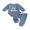 Blue, variant on Cenuakty Fall Outfit Long Sleeve Letter Embroidery Romper Drawstring Pants