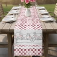 thumbnail image 4 of Red Plaid Farmhouse Table Runner 70 Inches, Watercolor Cute Country Pigs Checkered Bed Runner Dresser Scarves Tabletop for Indoor Outdoor Parties/Ceremony/Banquet, 13" x 70", 4 of 8