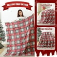 thumbnail image 3 of Throw Blanket Christmas Blankets with Green Red Buffalo Plaid - Reversible Sherpa Fleece Soft Checkered Blanket - Throw Blanket for Couch Cozy Lightweight Blankets for Bed, 50x60 Inches, 3 of 6