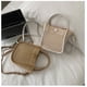 thumbnail image 4 of Zhuge Bolso de hombro tejido para mujer, bolso de mano tejido, bolso de mano tejido elegante para playa de verano, bolsos de hombro de 6,69 x 3,93 x 6,69 pulgadas (marrón), 4 of 5