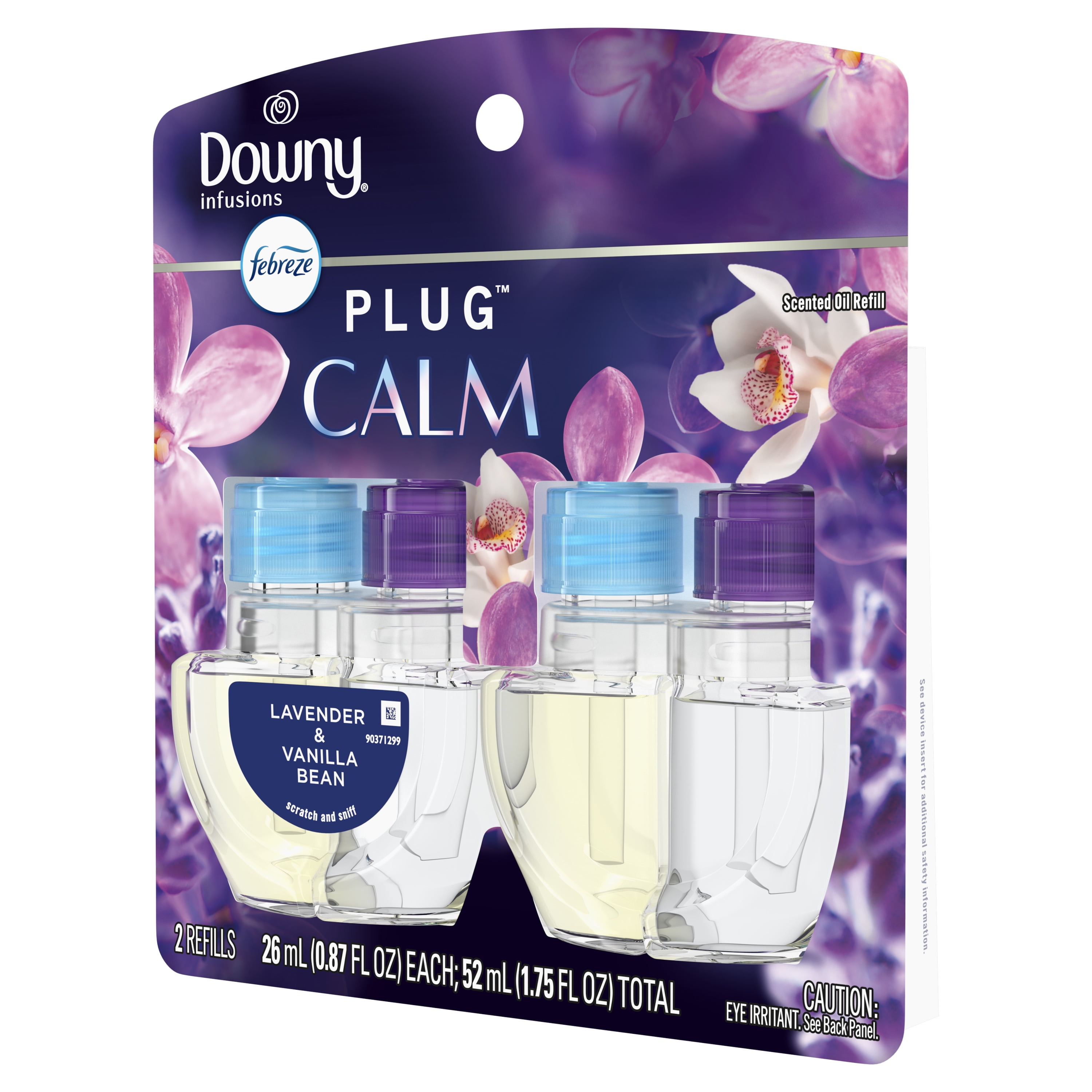 (3 pack) Febreze Plug In Air Freshener, Odor-Fighting Scented Oil Refill, Downy Calm, 2 Refills