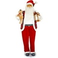 thumbnail image 2 of Fraser Hill Farm 58" Dancing Santa with Teddy Bear and Gift, 2 of 5