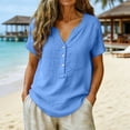 thumbnail image 6 of CYYOLLPF Linen Shirts for Women gauze shorts for women Beach Resort Pants ruffle shorts flowy shorts for women Vintage Baggy paperbag shorts Classic Fit kaftan dresses for women Blue L, 6 of 7