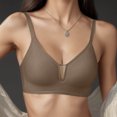 thumbnail image 2 of Sngxgn Women's No Side Effects Underarm and Back-Smoothing Comfort Wireless Lightly Lined T-Shirt Bra(Coffee,M), 2 of 4