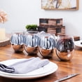 thumbnail image 2 of MyGift Modern Tilted Silver Stemless Wine Glasses, Set of 4, 2 of 7