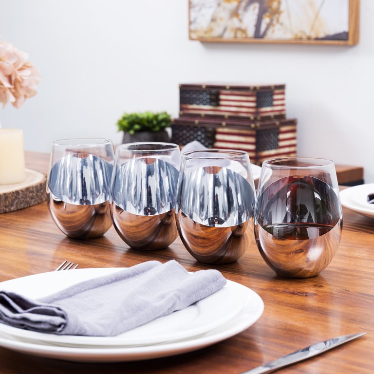 Stemless Wine Glass Set x4