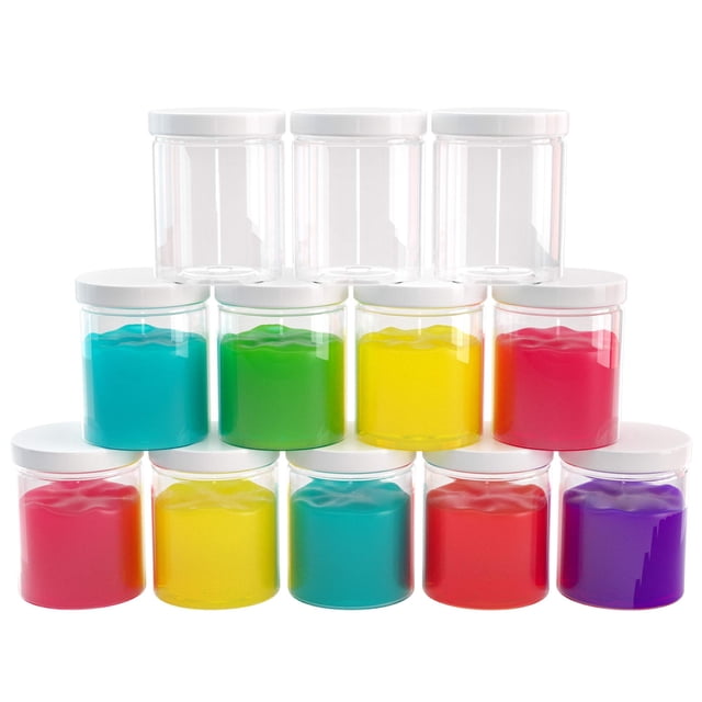Frascos de plástico Healthy Packers de 6 onzas (paquete de 12) con tapas, transparentes