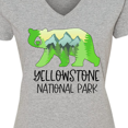 thumbnail image 4 of Inktastic Yellowstone National Park- Mountains and Bear Shape Women's V-Neck T-Shirt, 4 of 5