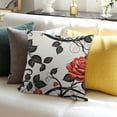 thumbnail image 3 of BANET Throw Pillow Cushion Cover, an Backdrop with Floral Rose Swirls and Spring Season Artwork, Decorative Square Accent Pillow Case 18x18in, 3 of 5