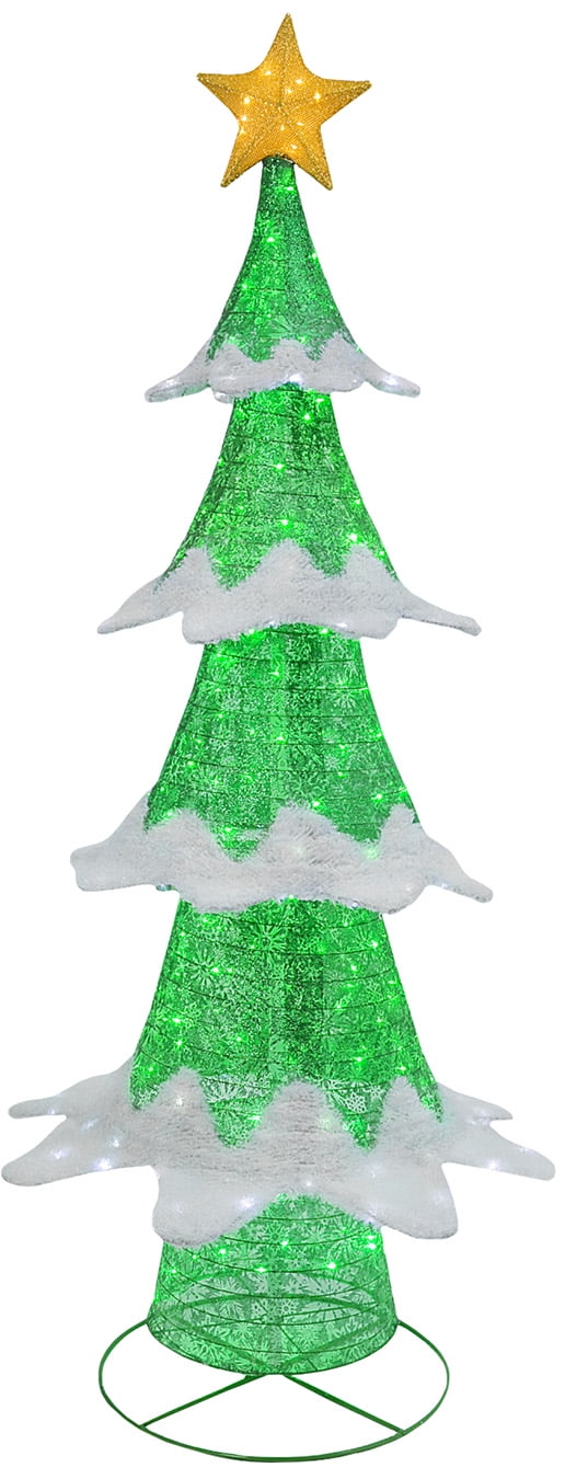 72"H Electric Lighted Collapsible Christmas Tree Outdoor Sculpture