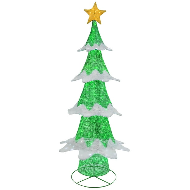 72"H Electric Lighted Collapsible Christmas Tree Outdoor Sculpture