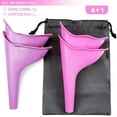 thumbnail image 2 of 4 Pcs Female Urination Device Female Urinal for Women Womens Urinal Pee Funnel for Pee Standing with Carrying Bag (2 Purple + 2 Pink), 2 of 7