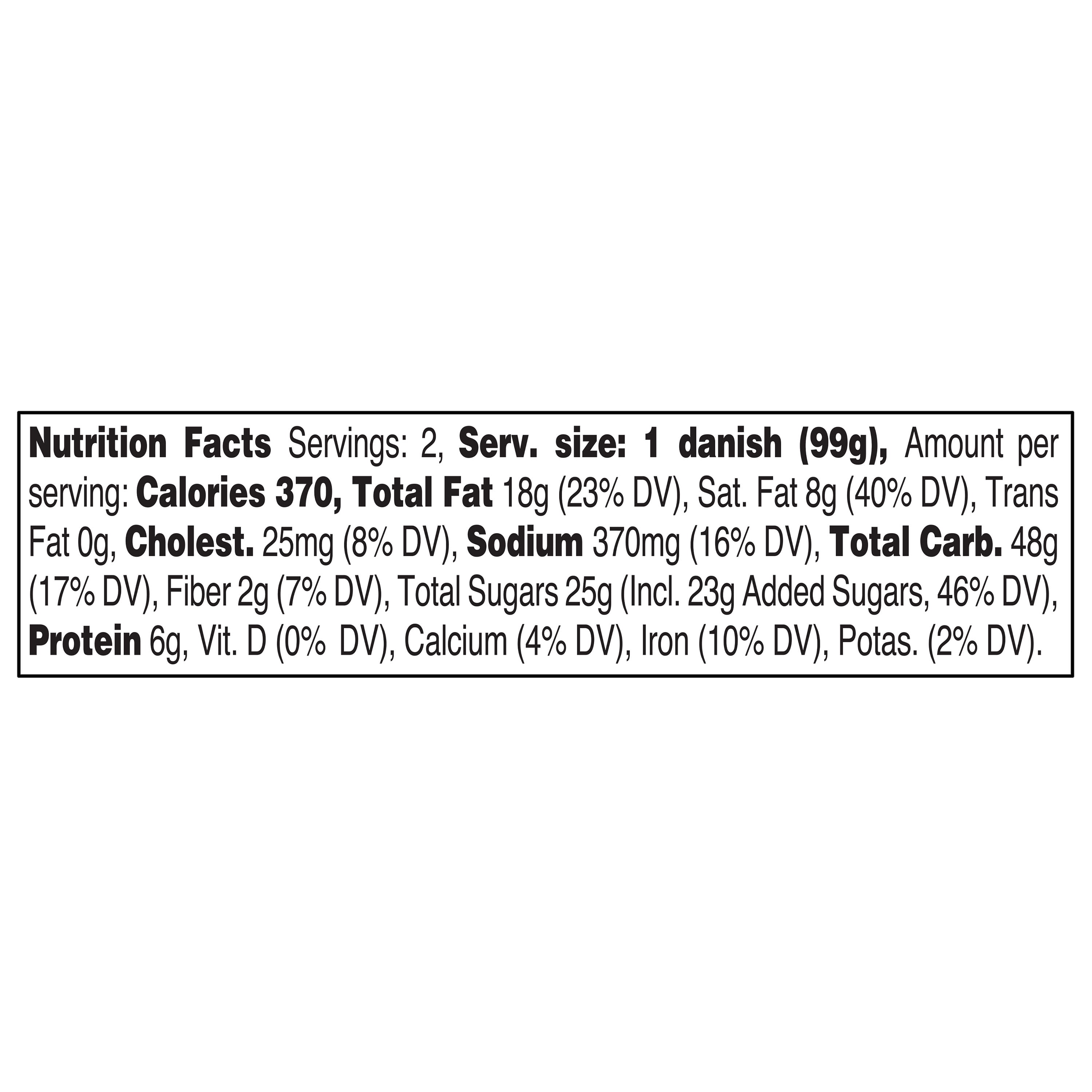 Marketside Almond Danish Pastries with Glaze, 7 oz, 2 Count (Shelf Stable)