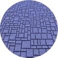 thumbnail image 1 of Ahgly Company Machine Washable Indoor Round Transitional Sky Blue Area Rugs, 4' Round, 1 of 7