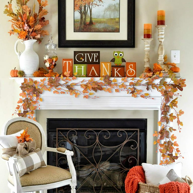 Coolmade Fall Maple Leaf Garland - 6.5ft/Piece Artificial Fall ...