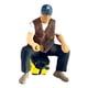 thumbnail image 4 of 1/64 a escala Angler figura figura de resina mini accesorios fotográficos de fotografía Props decorativos Modelo de pesca Carácter de pesca Sentarse pescando, 4 of 8