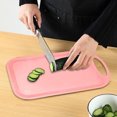 thumbnail image 5 of PONPRNGY Kitchen Cutting Board Small Fruit Cutting Board Wheat Straw Plastic Cutting Boards Mats Dishwasher Safe, Juice Grooves, Thicker Boards Easy Grip Handle, 5 of 6